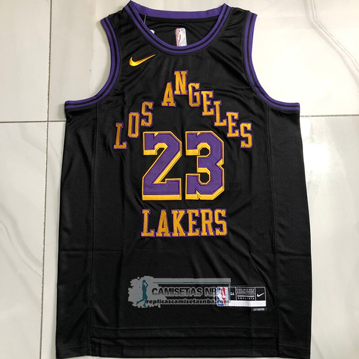 Camiseta Los Angeles Lakers LeBron James NO 23 Ciudad 2025-26 Negro